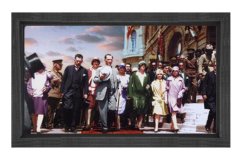 Atatürk Meclis Önünde Tablosu Siyah Ahşap - 50x90