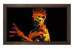 Soyut Reprodüksiyon Tablosu Kahverengi Ahşap Çerçeve - 70x100