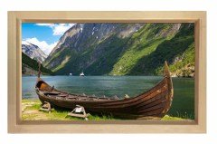 Kano Ve Manzara Tablosu Naturel Ahşap Çerçeve - 70x100