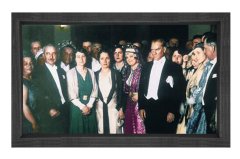 Atatürk ve Balo Tablosu Siyah Ahşap - 70x100