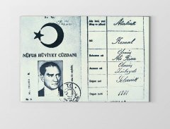 Atatürk Nüfüs Kağıdı Tablosu Çerçevesiz - 45x30