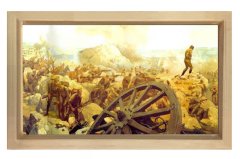 Atatürk  Ve Büyük Taarruz  Tablosu Naturel Ahşap Çerçeve - 70x100