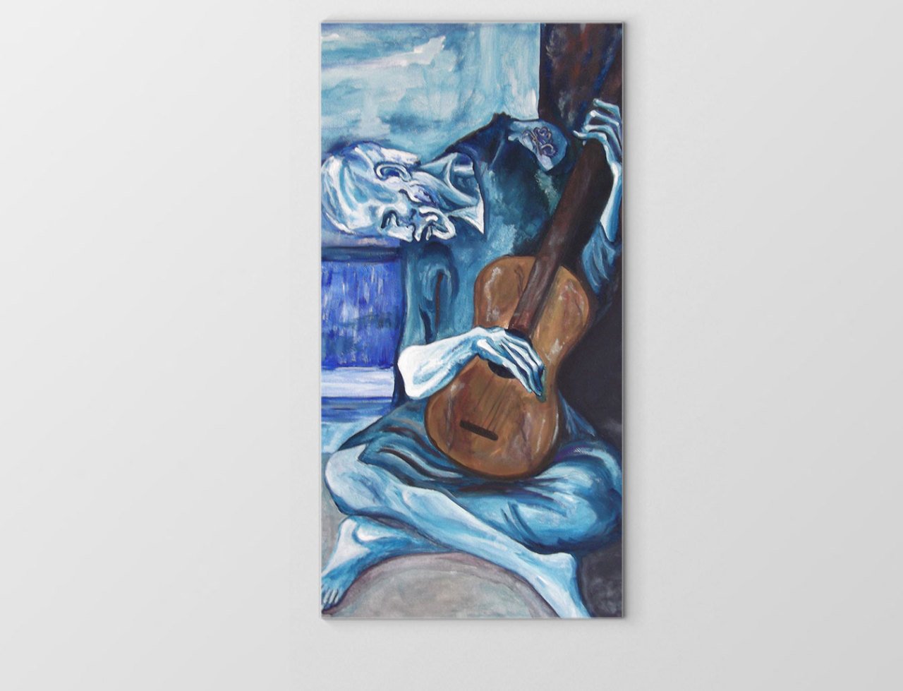 Yaşlı Gitarist Tablosu Çerçevesiz - 50x90