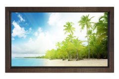 Tropikal Manzara Tablosu Kahverengi Ahşap Çerçeve - 70x100