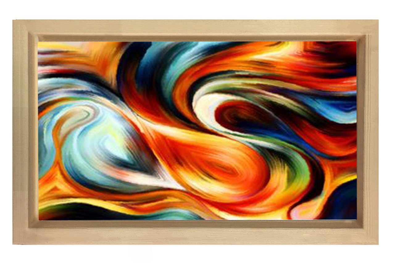 Soyut Reprodüksiyon Tablosu Naturel Ahşap - 100x200