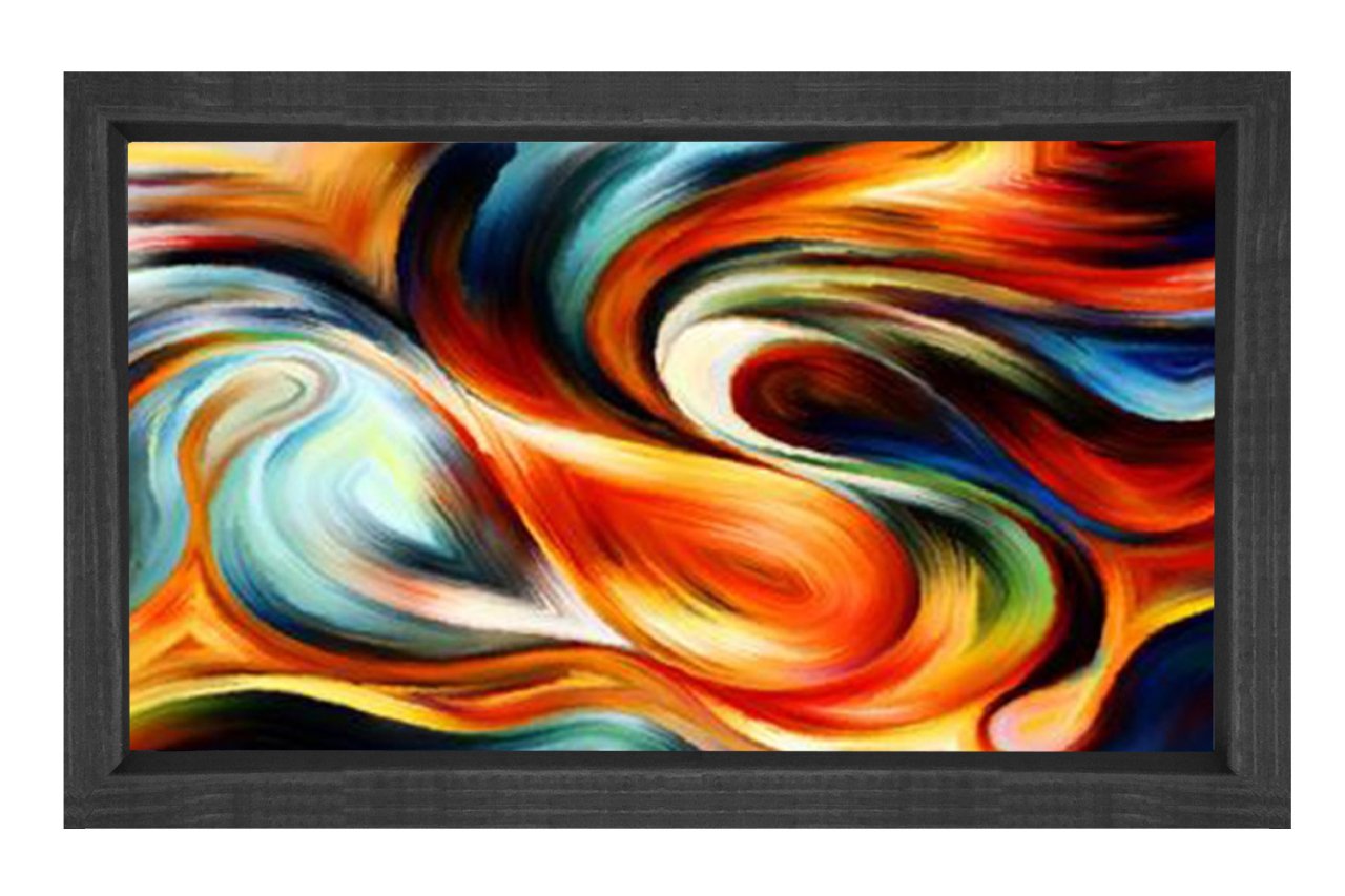 Soyut Reprodüksiyon Tablosu Siyah Ahşap - 100x200