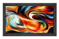 Soyut Reprodüksiyon Tablosu Siyah Ahşap - 100x200