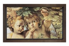Melekli Bahçe Tablosu Kahverengi Ahşap Çerçeve - 100x150