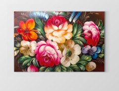 Renkli Gül Çiçekleri Çerçevesiz - 50x70