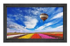 Balon Ve Çiçek Tarlası Manzara Tablosu Siyah Ahşap - 50x70