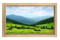 Muhteşem Yeşil Manzara Tablosu Naturel Ahşap - 70x100