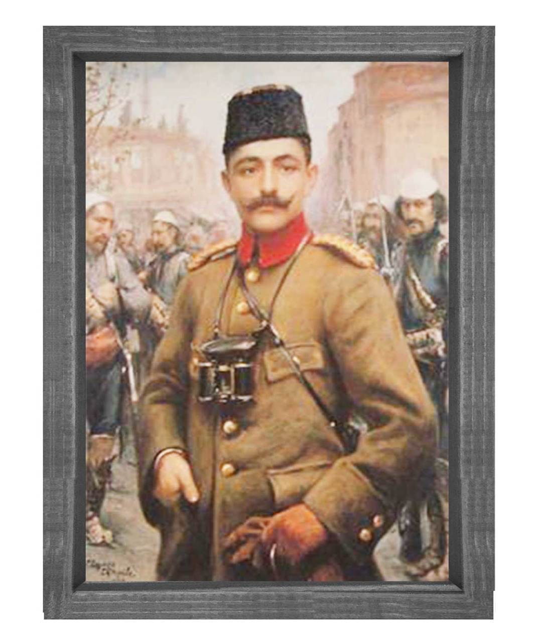 Enver Paşa Tablosu Siyah Ahşap Çerçeve - 100x200
