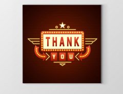 Thank You Yazısı Tablosu Çerçevesiz - 40x40
