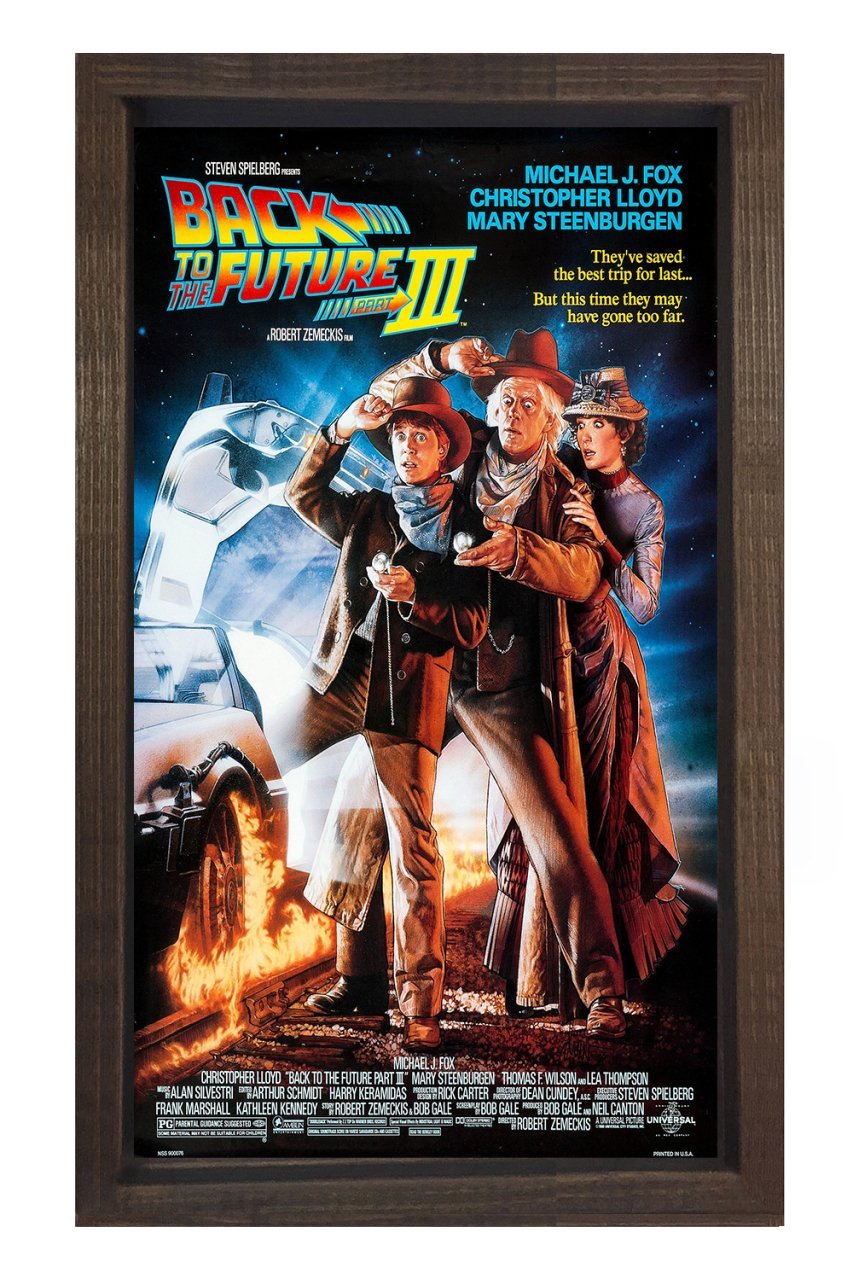 Geleceğe Dönüş Film Afişi Tablosu Kahverengi Ahşap Çerçeve - 50x90