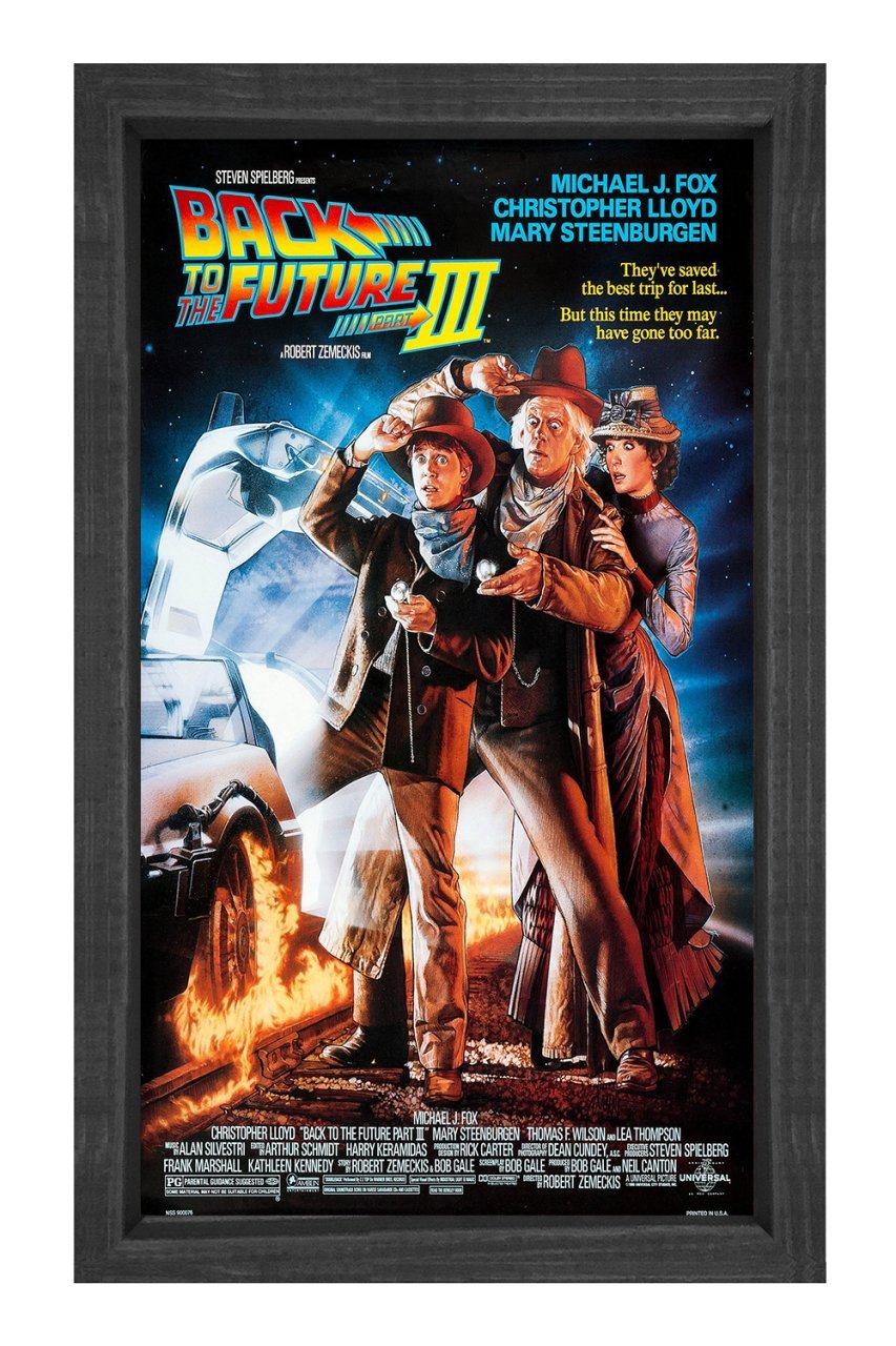 Geleceğe Dönüş Film Afişi Tablosu Siyah Ahşap Çerçeve - 50x90