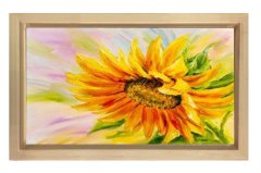 Ayçiçeği Reprodüksiyon Tablosu Naturel Ahşap - 100x200