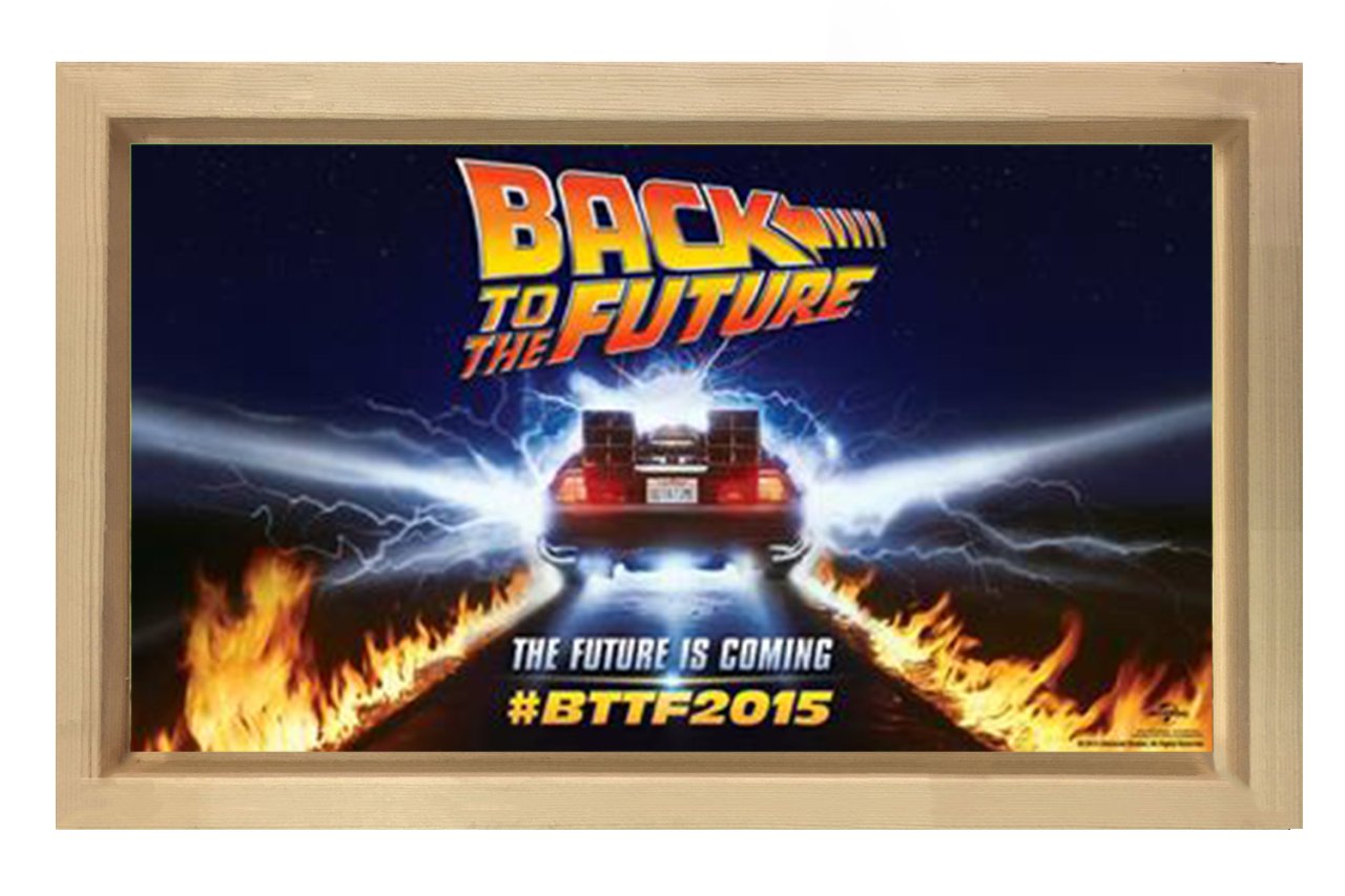 Geleceğe Dönüş Film Afişi Tablosu Naturel Ahşap Çerçeve - 100x150