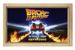 Geleceğe Dönüş Film Afişi Tablosu Naturel Ahşap Çerçeve - 100x150