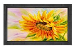 Ayçiçeği Reprodüksiyon Tablosu Siyah Ahşap - 40x60