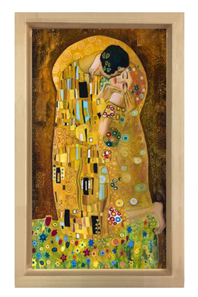 Gustav Öpücük Tablosu Naturel Ahşap - 45x30