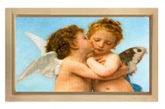 Melekler Tablosu Naturel Ahşap Çerçeve - 100x200