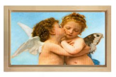 Melekler Tablosu Naturel Ahşap Çerçeve - 40x60