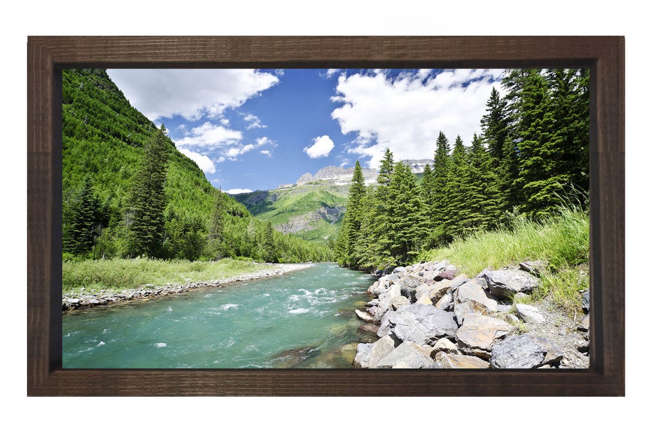 Muhtesem Doğa Manzarası Tablosu Kahverengi Ahşap Çerçeve - 40x60