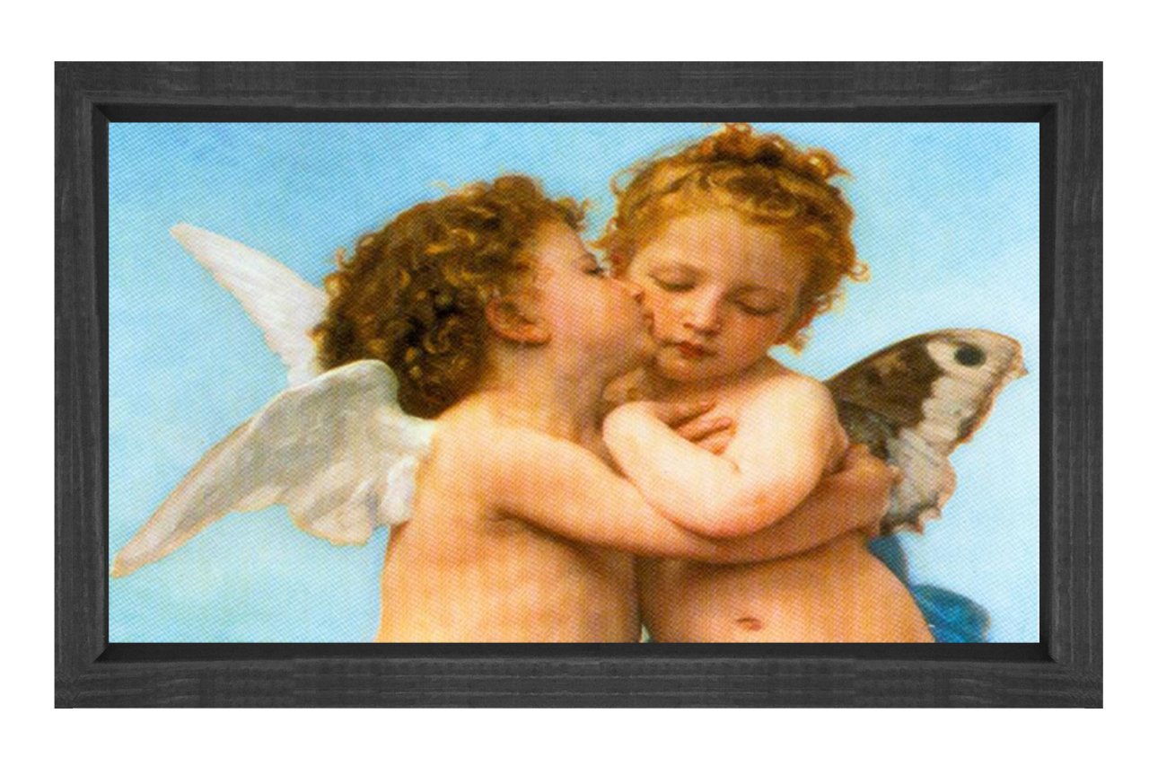 Melekler Tablosu Siyah Ahşap Çerçeve - 100x200