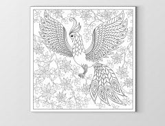 Güzel Kuş Boyama Tablo Tablosu Çerçevesiz - 70x70