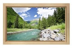 Muhtesem Doğa Manzarası Tablosu Naturel Ahşap Çerçeve - 100x200