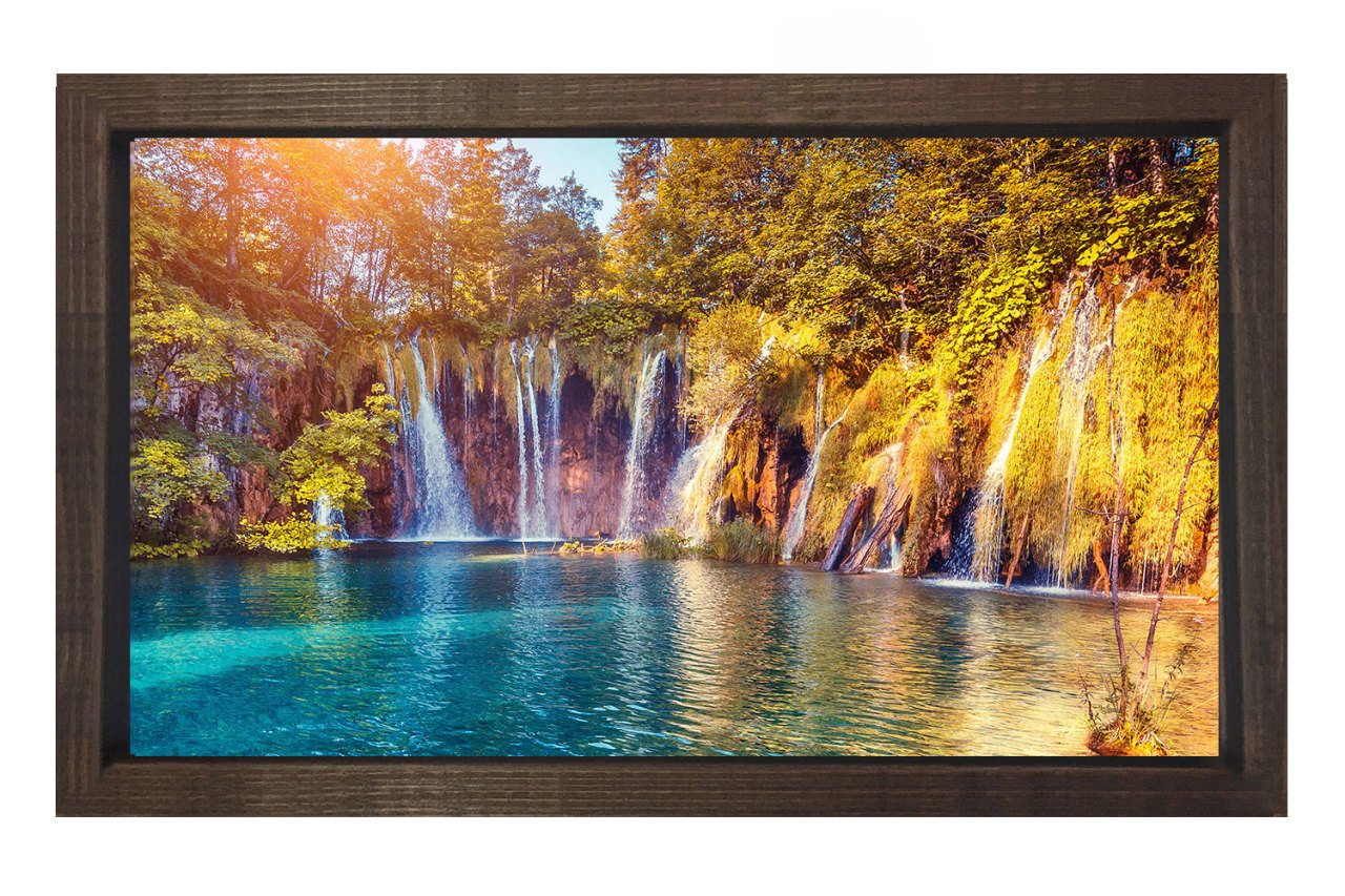 Pınarlar Ve Berrak Su Tablosu Kahverengi Ahşap Çerçeve - 40x60