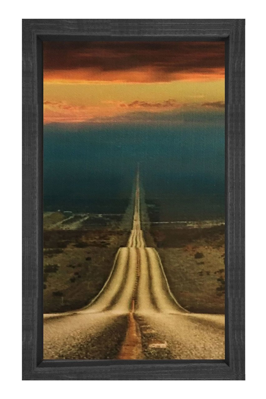 Derinlikli Yol Tablosu Siyah Ahşap Çerçeve - 50x70