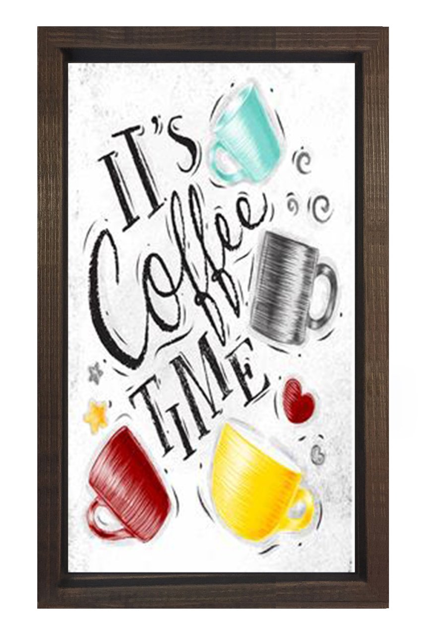Kahve Zamanı Coffee Time Tablosu Kahverengi Ahşap - 50x90