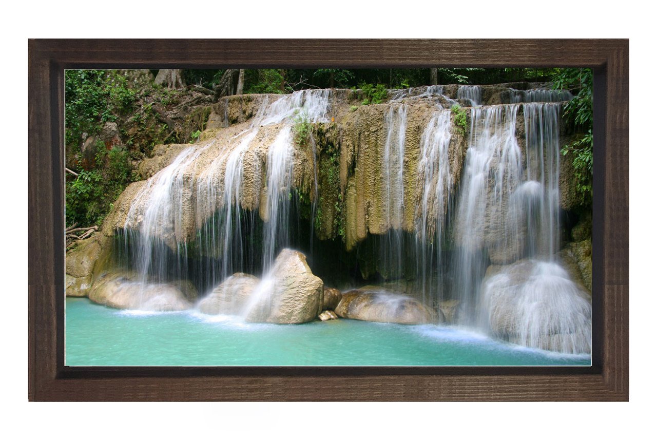 Pınarlar Ve Berrak Su Tablosu Kahverengi Ahşap Çerçeve - 40x60