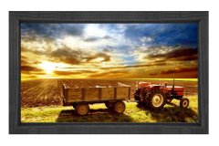 Tarla Ve Traktör Tablosu Siyah Ahşap Çerçeve - 40x60