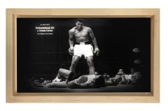 Muhammed Ali Ringde Tablosu Naturel Ahşap Çerçeve - 50x90