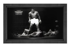 Muhammed Ali Ringde Tablosu Siyah Ahşap Çerçeve - 40x60