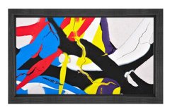 Soyut Reprodüksiyon Tablosu Siyah Ahşap - 70x100