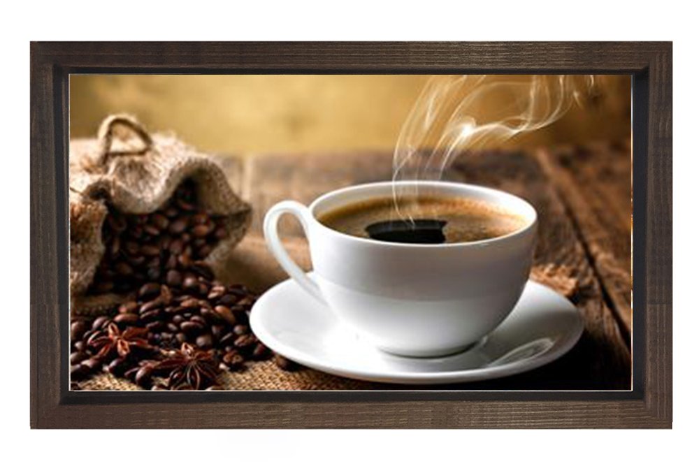 Kahve Kupası Ve Kahve Tablosu Kahverengi Ahşap - 100x200