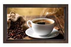 Kahve Kupası Ve Kahve Tablosu Kahverengi Ahşap - 100x200