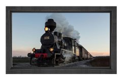 Lokomotif Tablosu Tablosu Siyah Ahşap Çerçeve - 70x100