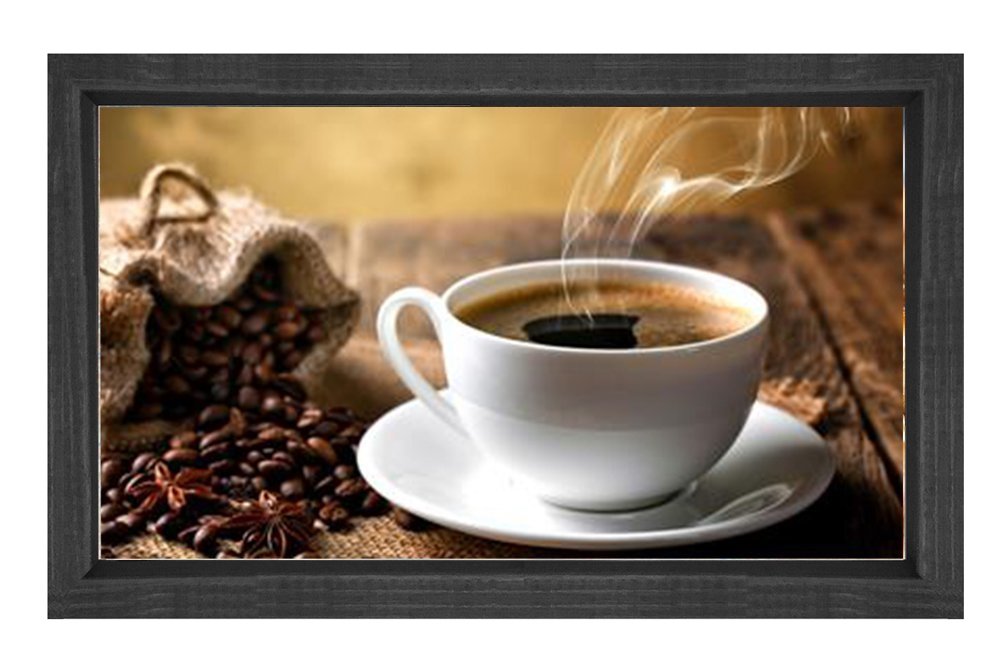 Kahve Kupası Ve Kahve Tablosu Siyah Ahşap - 45x30