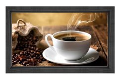 Kahve Kupası Ve Kahve Tablosu Siyah Ahşap - 45x30