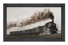 Lokomotif Tablosu Tablosu Siyah Ahşap Çerçeve - 50x70
