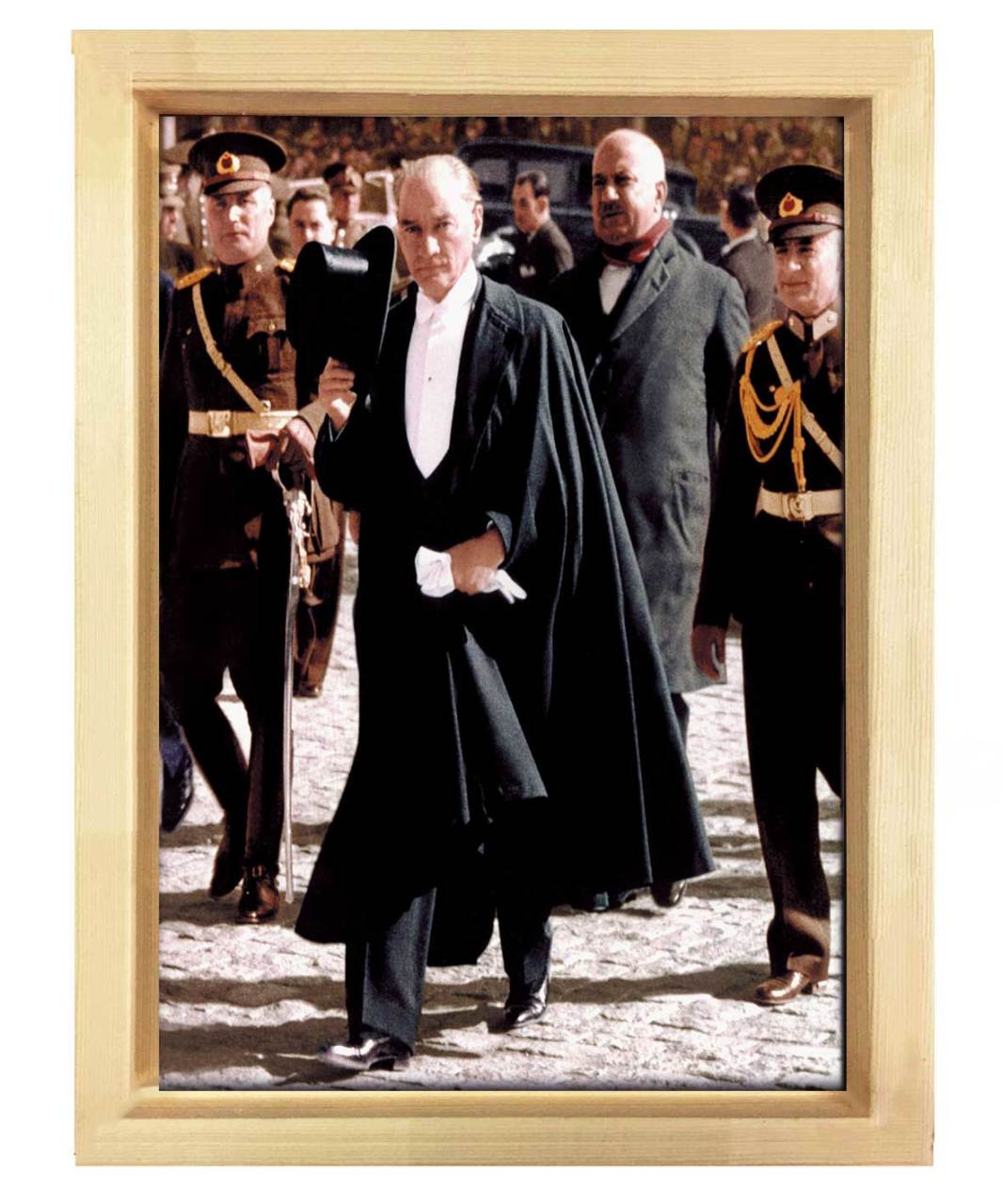 Atatürk Tablosu Naturel Ahşap - 70x100