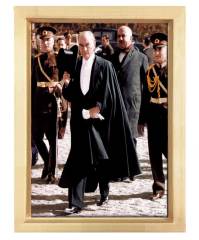 Atatürk Tablosu Naturel Ahşap - 70x100