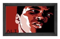 Muhammed Ali Yağlıboya Tablosu Siyah Ahşap Çerçeve - 45x30