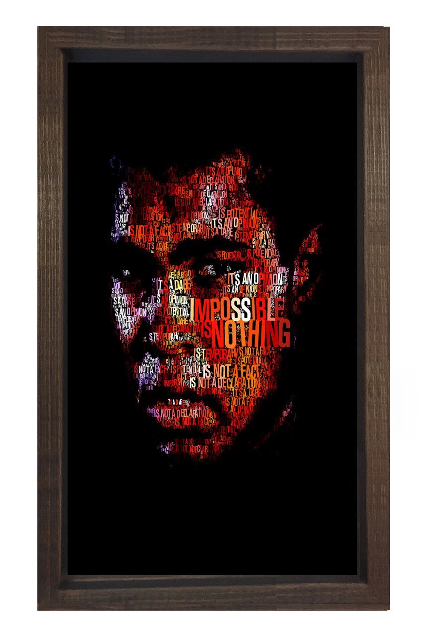 Muhammed Ali  Tablosu Kahverengi Ahşap Çerçeve - 40x60