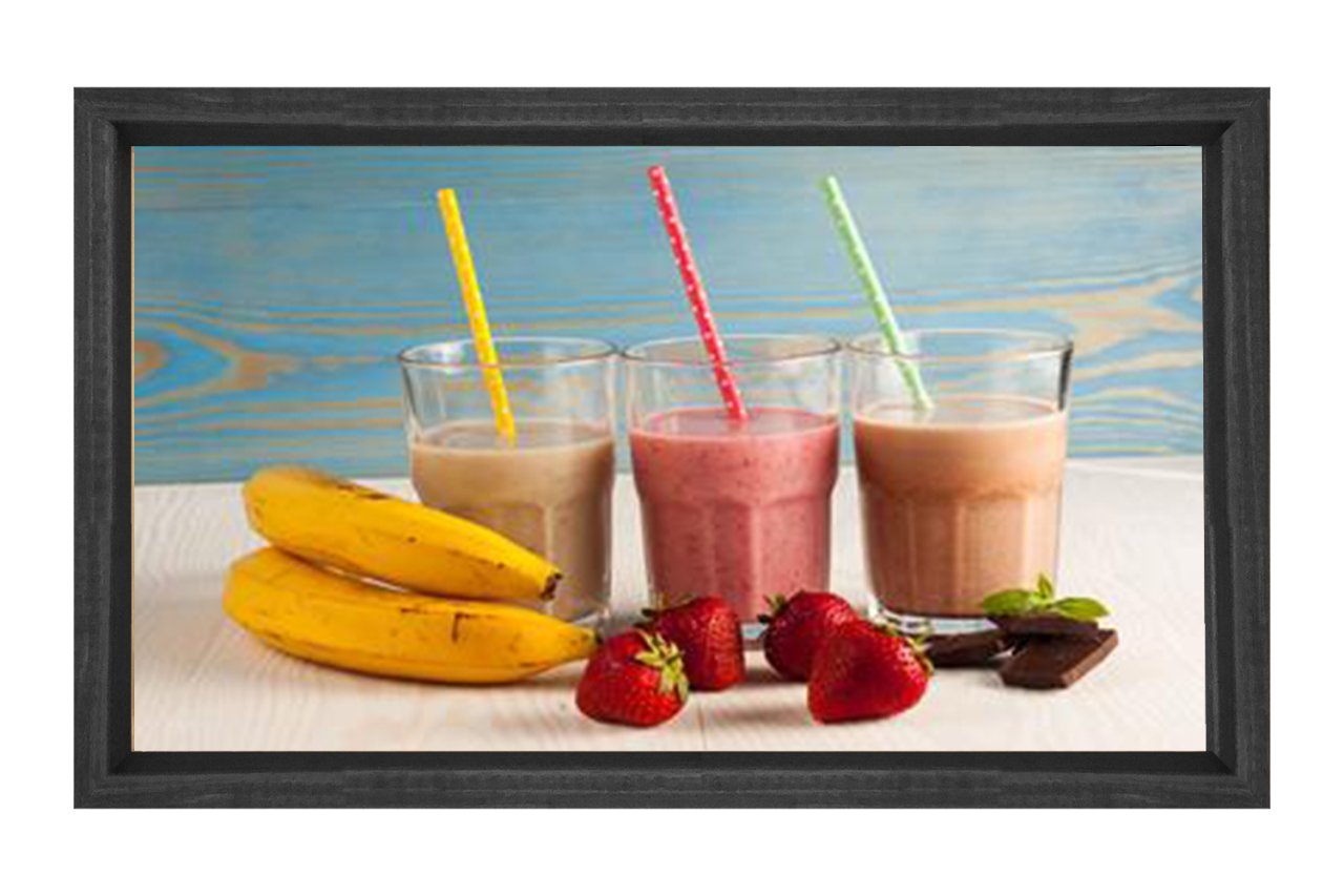 Meyve Suları ve Meyveler Tablosu Siyah Ahşap - 50x90