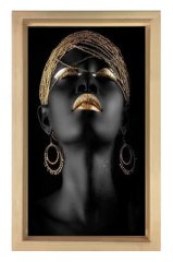 Zenci Kadın Tablosu Naturel Ahşap Çerçeve - 45x30